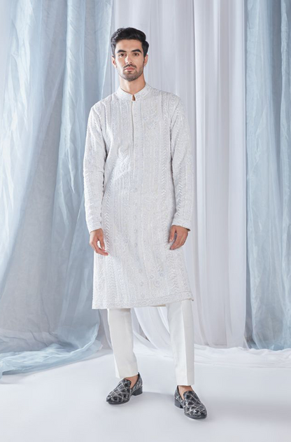 Ivory Mijwan Chikankari Kurta Set