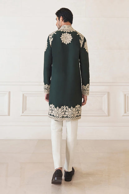 Emerald Green Spunsilk Kurta Set