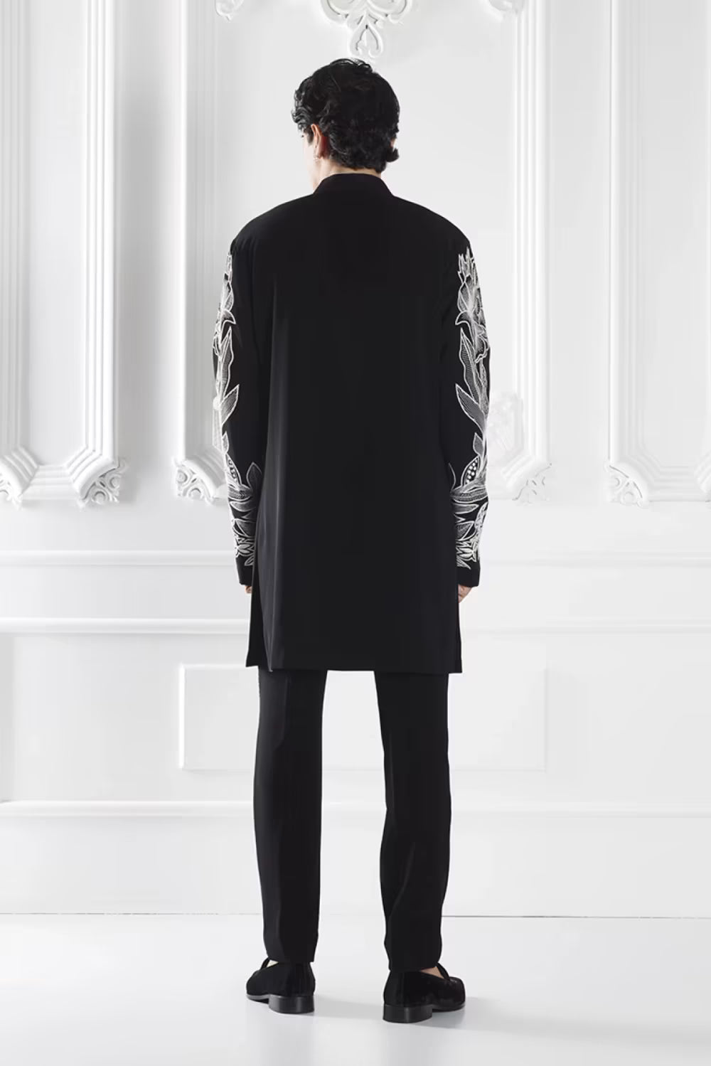 Black Floral Embroidered Kurta Set