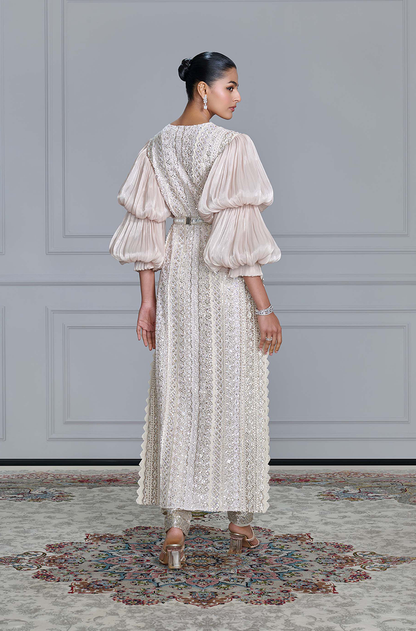 Ivory Sequin Embroidered Kurta Set