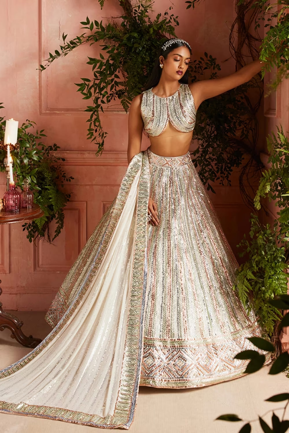 Oceanic Breeze Multi Sequin Lehenga