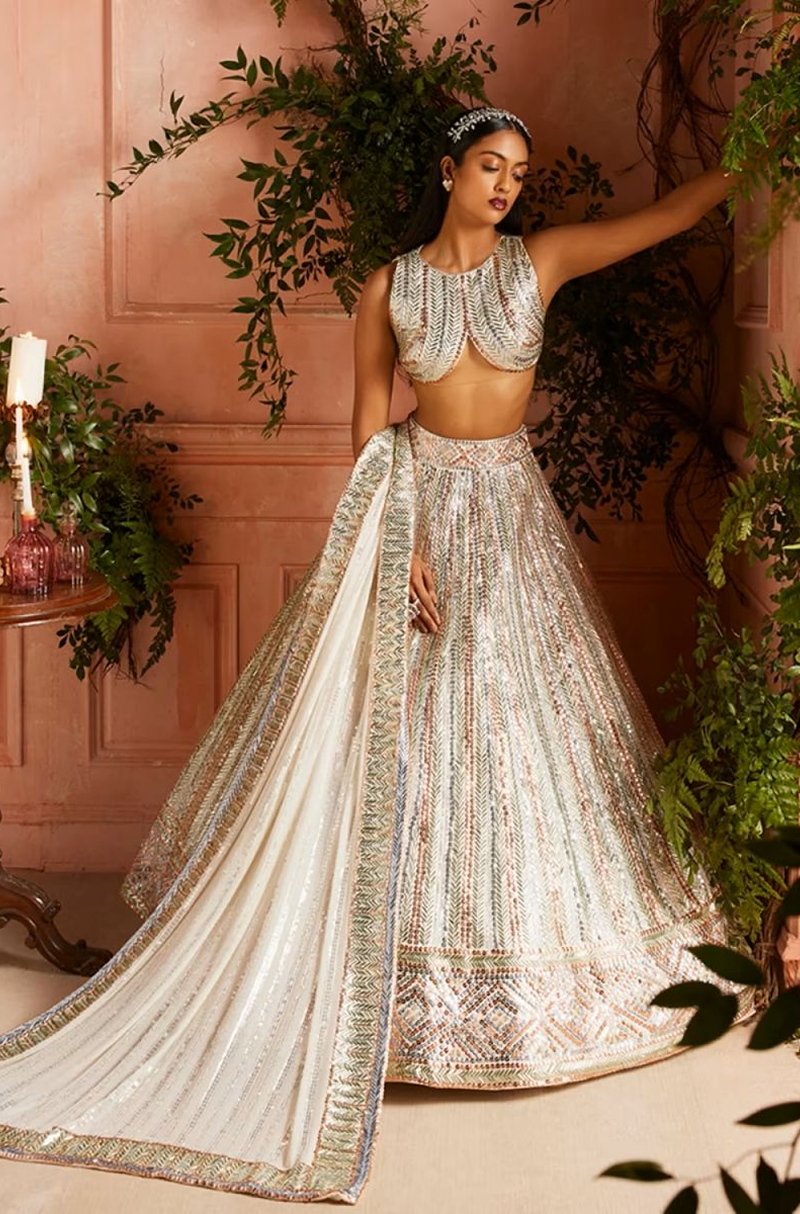 Oceanic Breeze Multi Sequin Lehenga