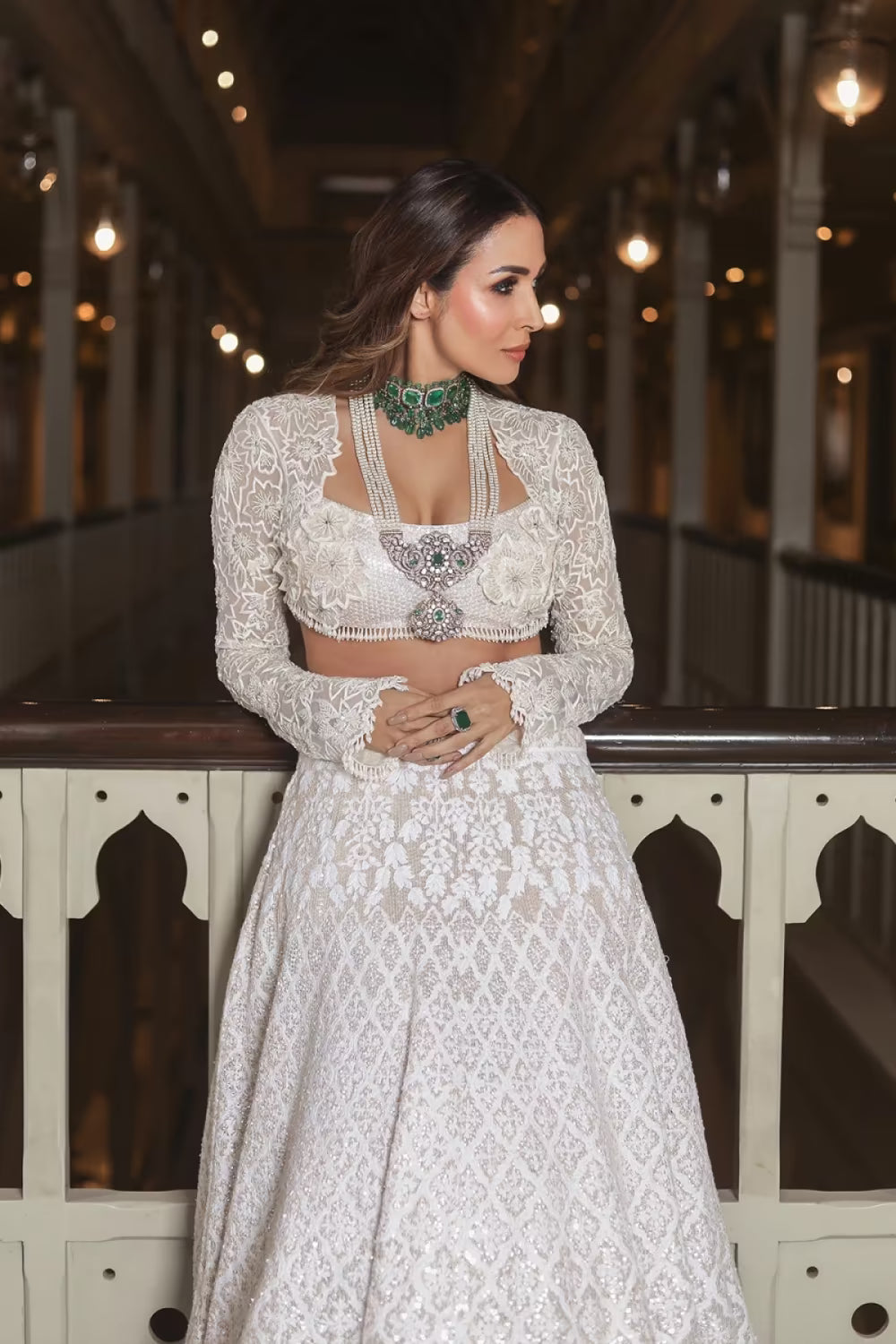 Malaika Arora In our Classic ivory Mijwan Lehenga Set