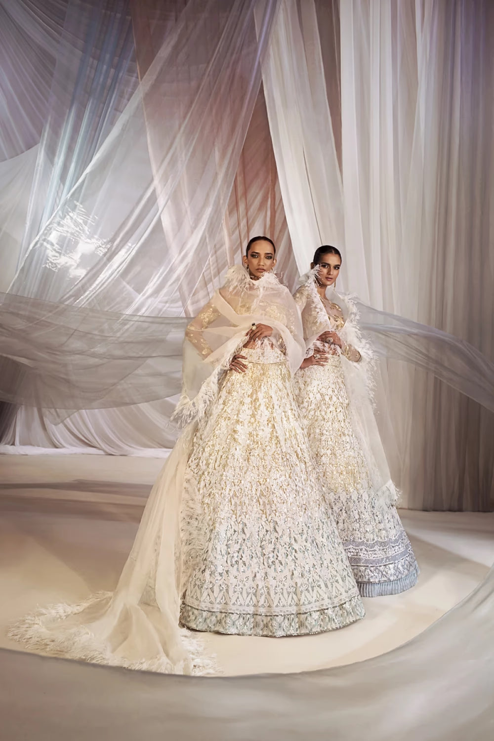 Ivory Handcrafted Chikankari Lehenga Set