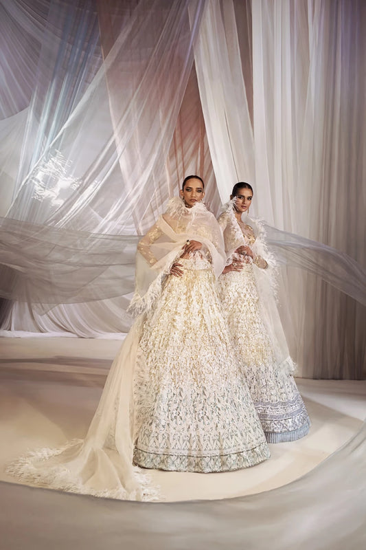 Ivory Handcrafted Chikankari Lehenga Set