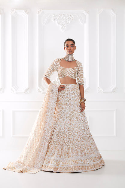 Ivory Mijwan Sequin Lehenga Set