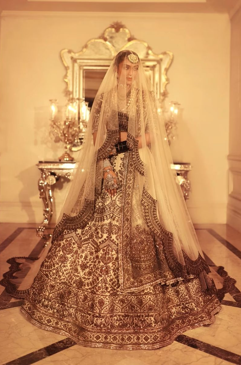 Ivory Gold Zardozi Lehenga Set