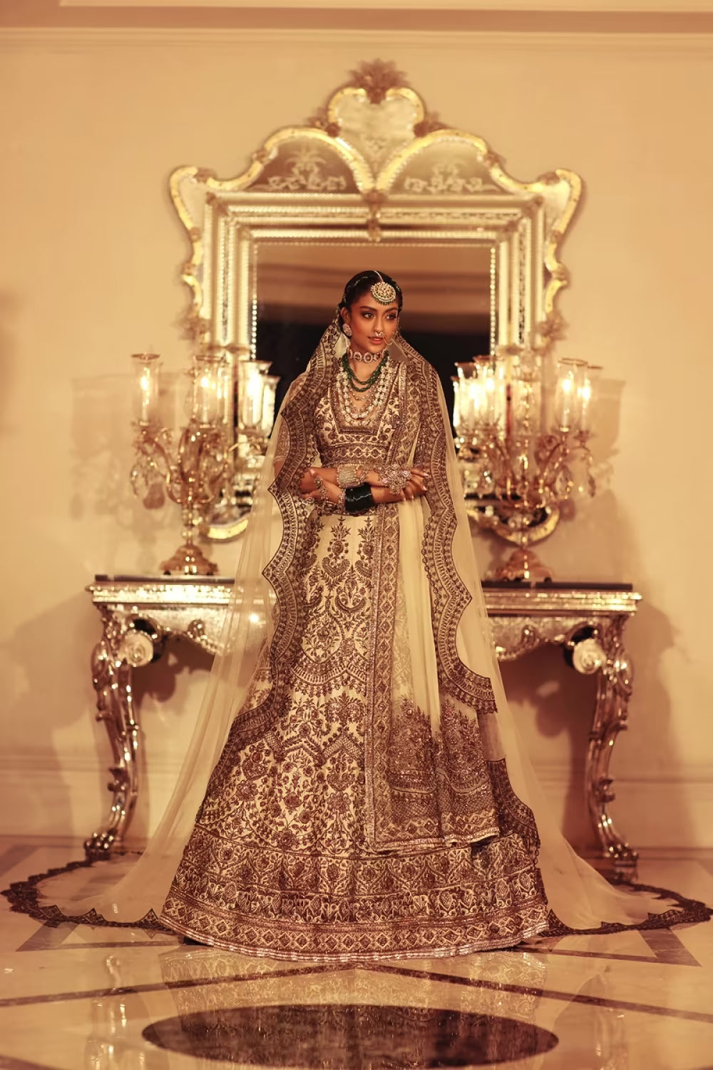 Ivory Gold Zardozi Lehenga Set