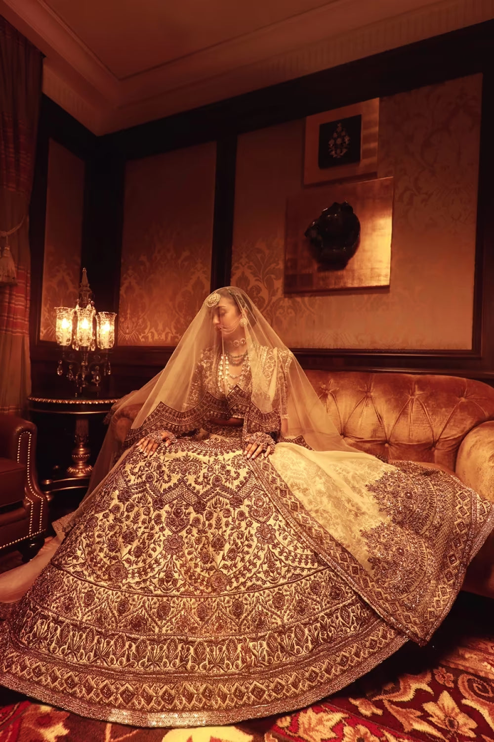 Ivory Gold Zardozi Lehenga Set