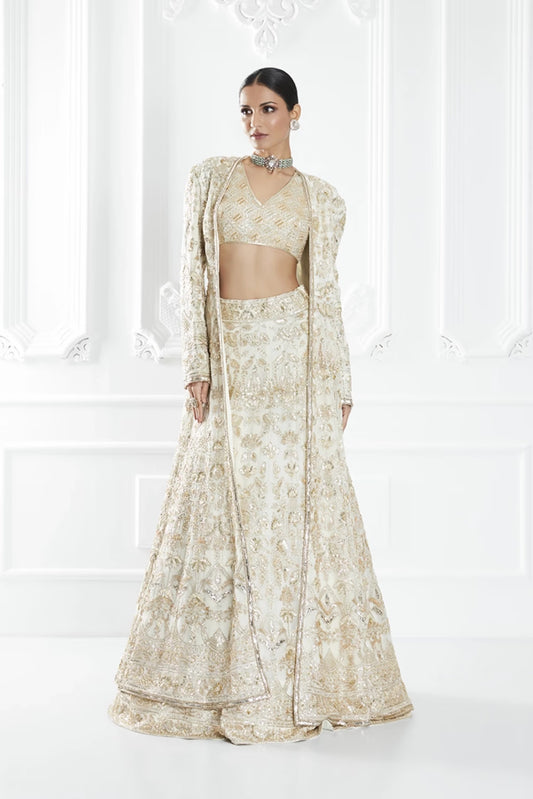 Ivory Dori Embroidered Jacket and Lehenga Set