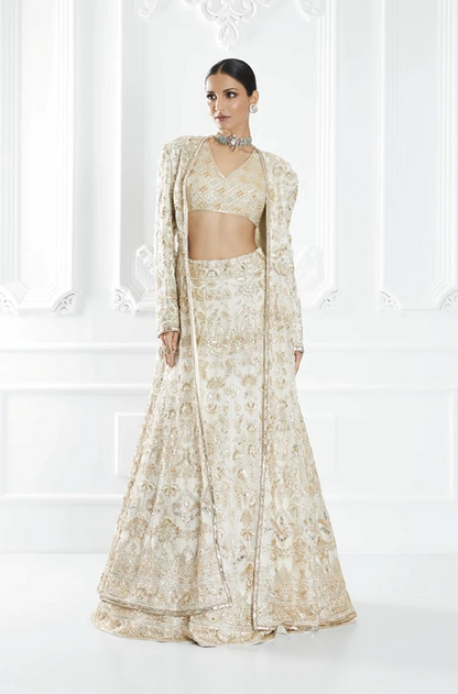 Ivory Dori Embroidered Jacket and Lehenga Set