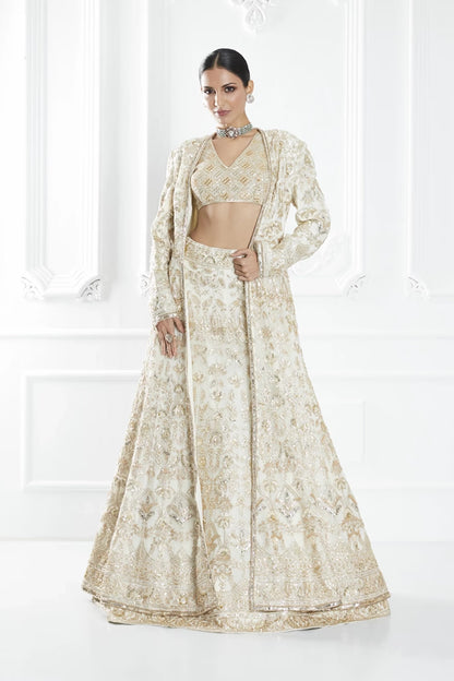 Ivory Dori Embroidered Jacket and Lehenga Set