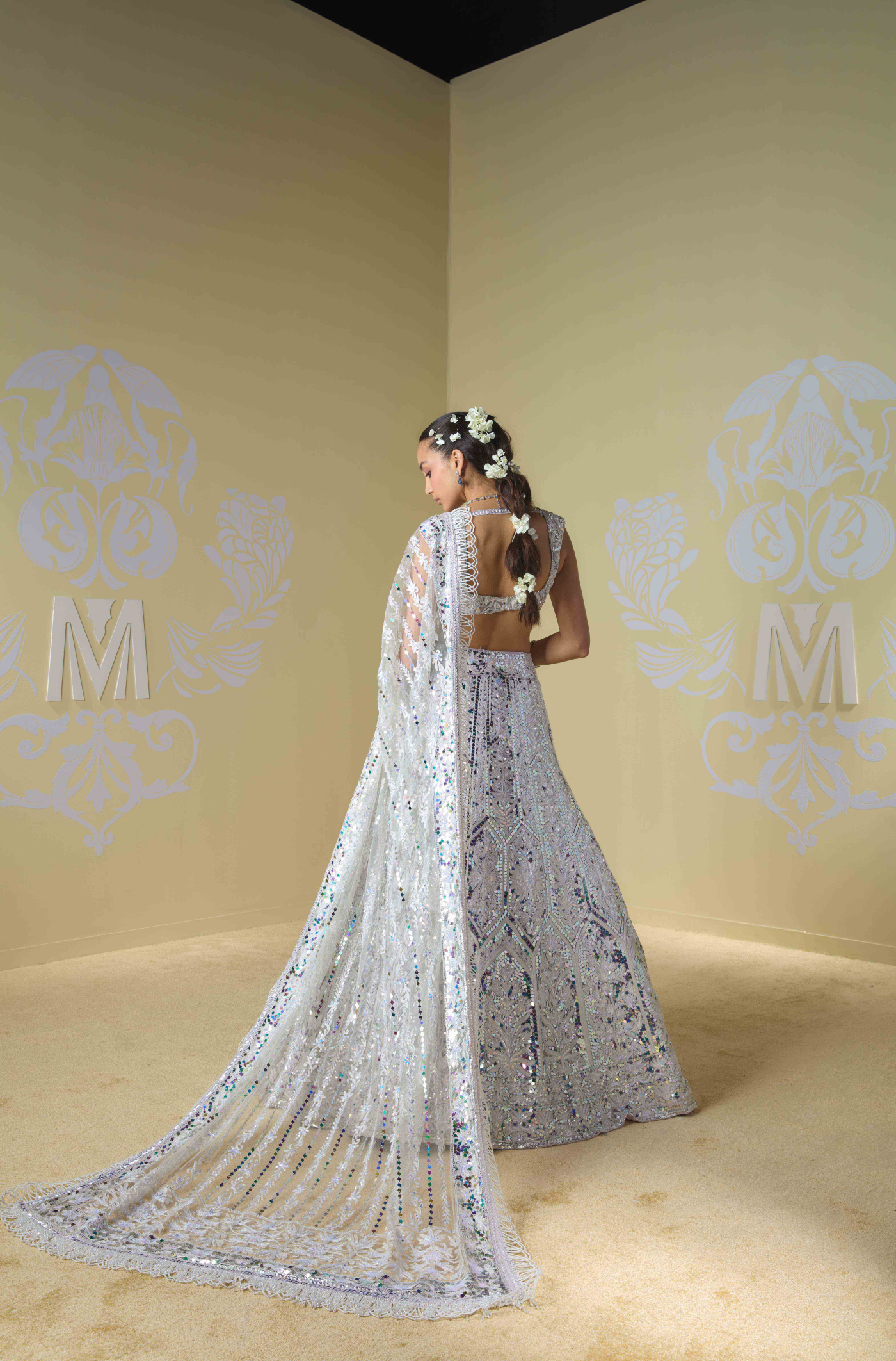 Shades of Lilac Sequins Embroidered Lehenga Set