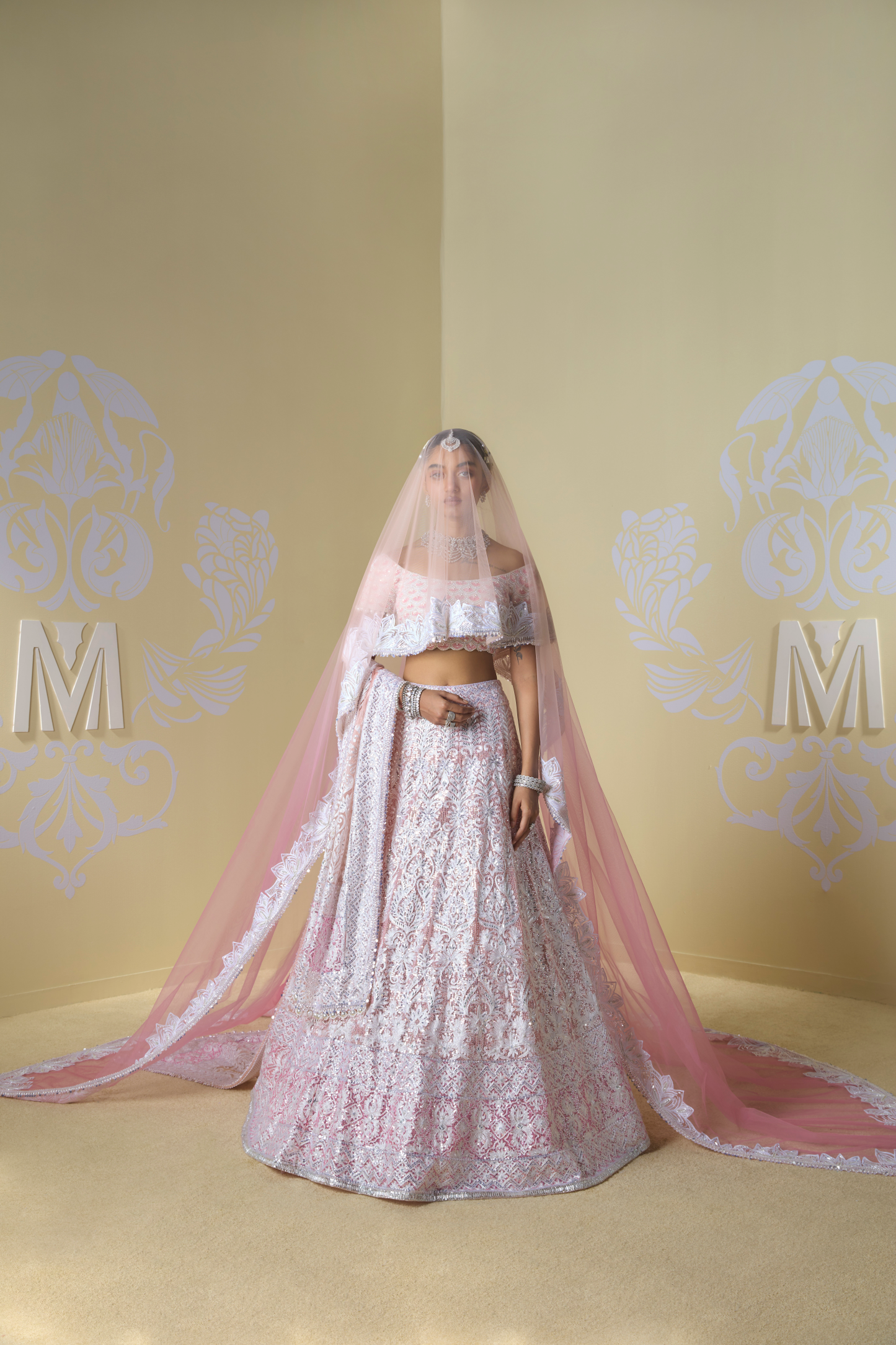 Shades of Pink Kashmiri Embroidered Lehenga Set