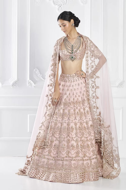 Blush Scallop Embroidered Lehenga Set