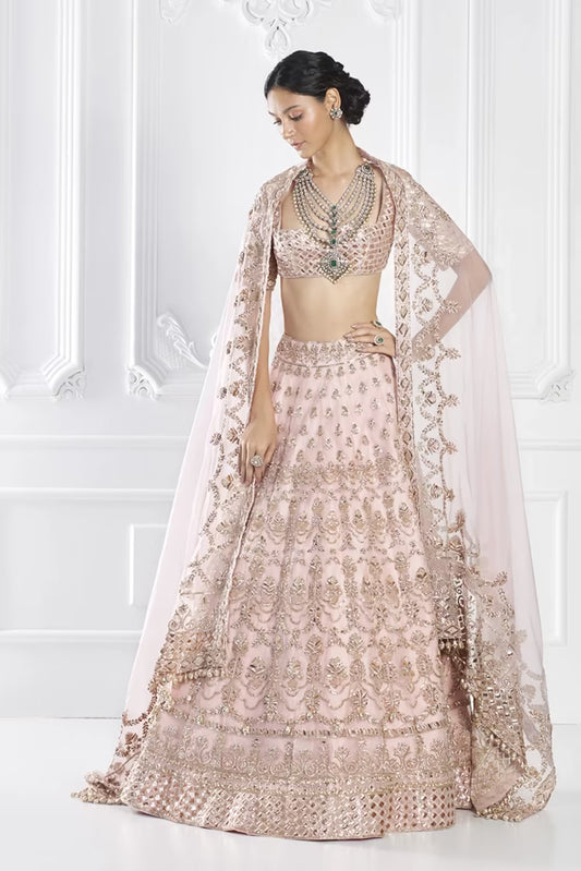 Blush Scallop Embroidered Lehenga Set
