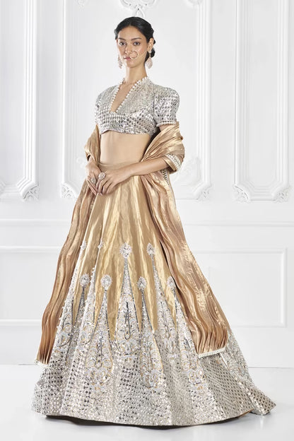 Gold Silver Badla Lehenga Set