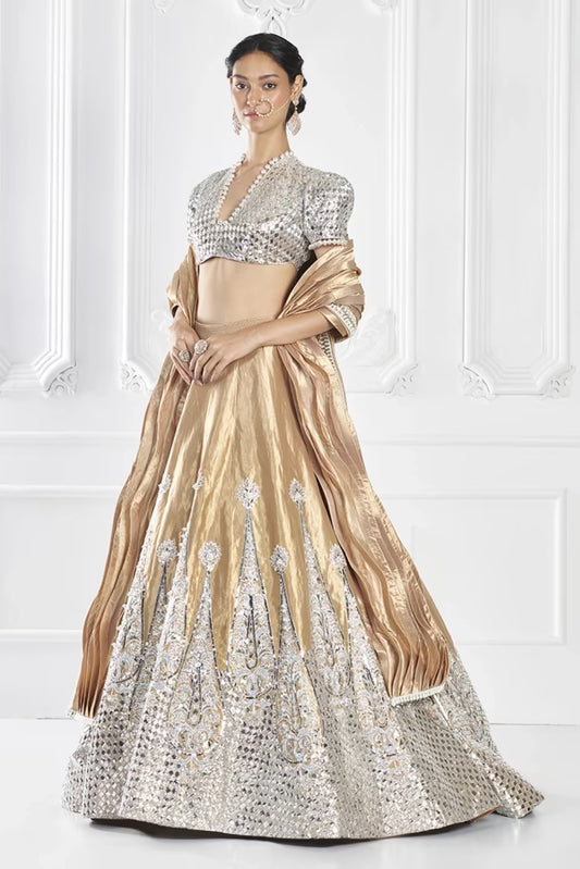 Gold Silver Badla Lehenga Set