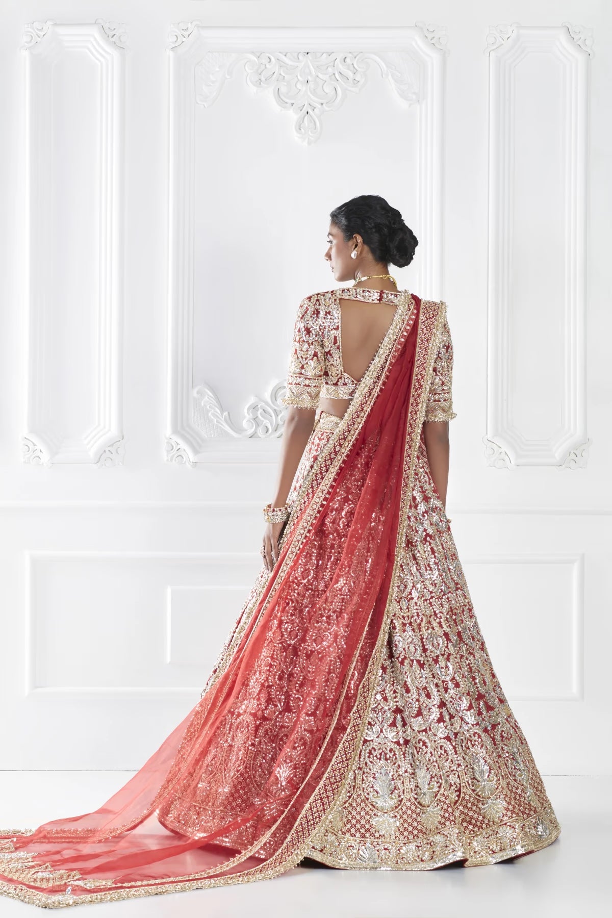 Red Gold Badla Lehenga Set