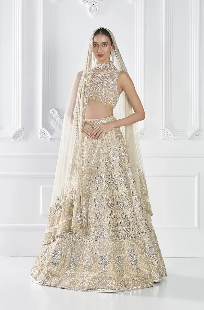 Silver Gold Badla Lehenga Set