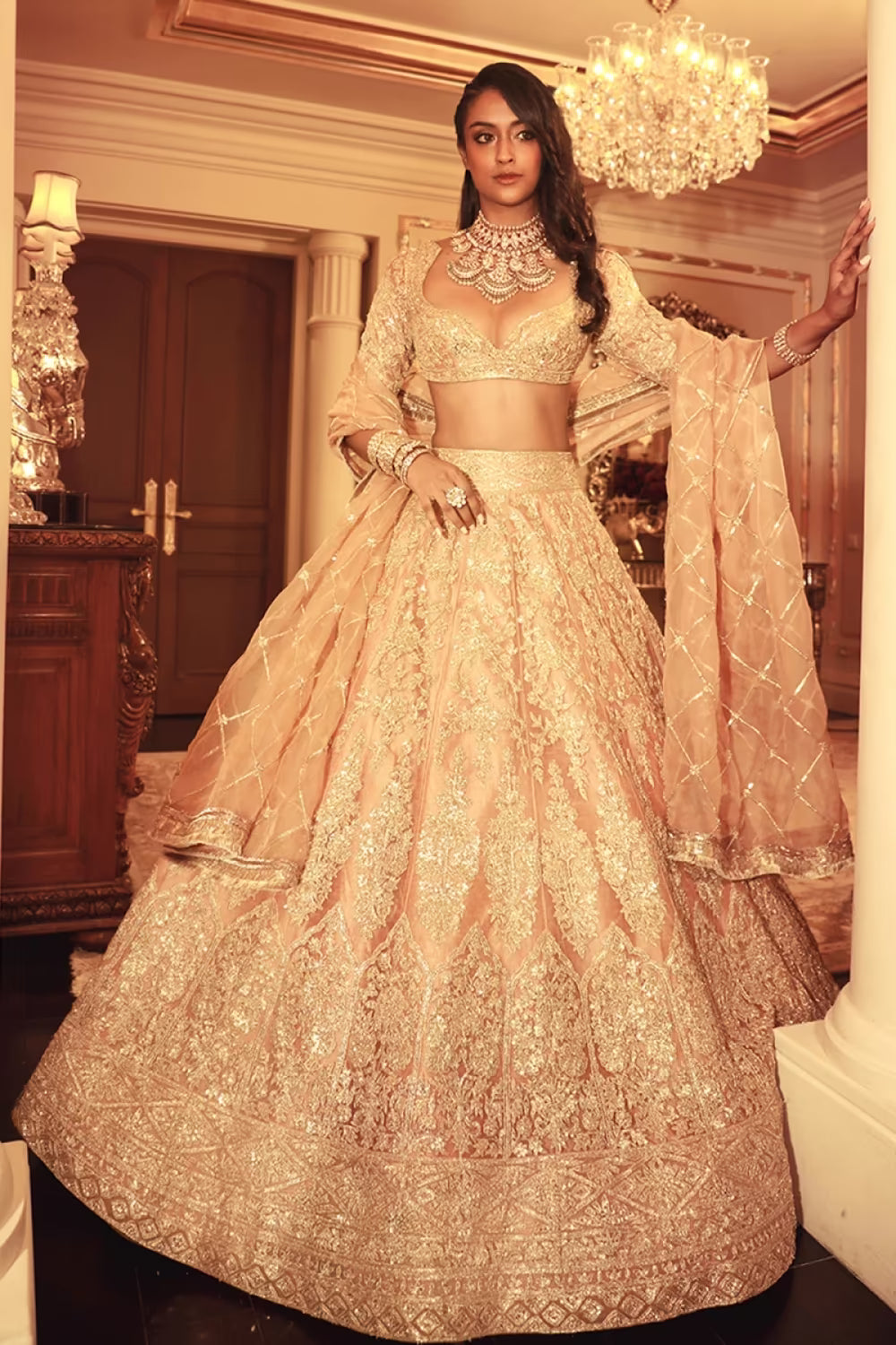 Aureate Gold Embroidered Lehenga Set