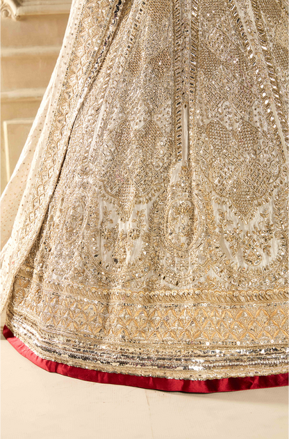 Silver Tissue Embroidered Lehenga Set