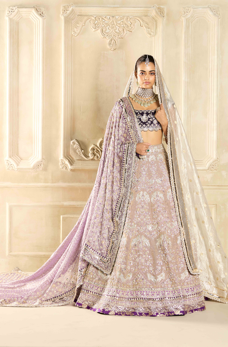 Hazy Lavender Embroidered Lehenga Set