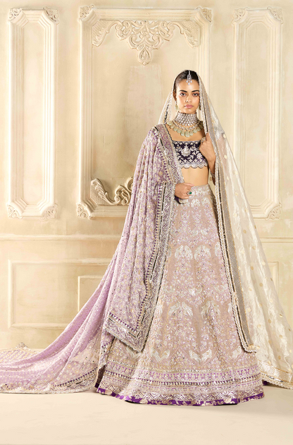 Hazy Lavender Embroidered Lehenga Set