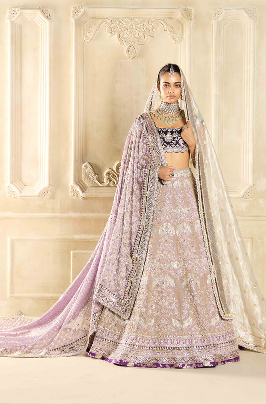 Hazy Lavender Embroidered Lehenga Set