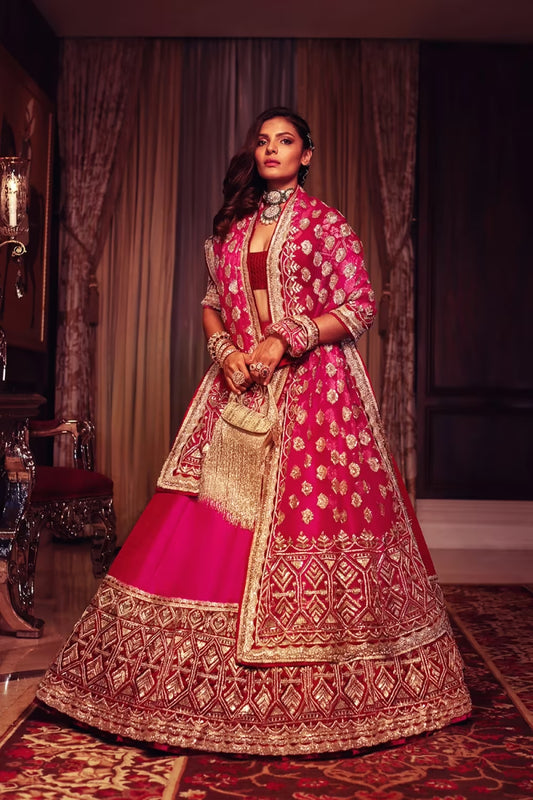 Cerise Pink Lehenga Set
