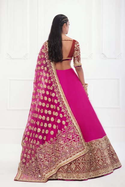 Cerise Pink Lehenga Set