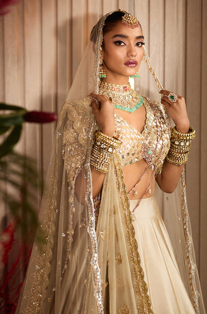 Oyster Lotus Embroidered Lehenga Set