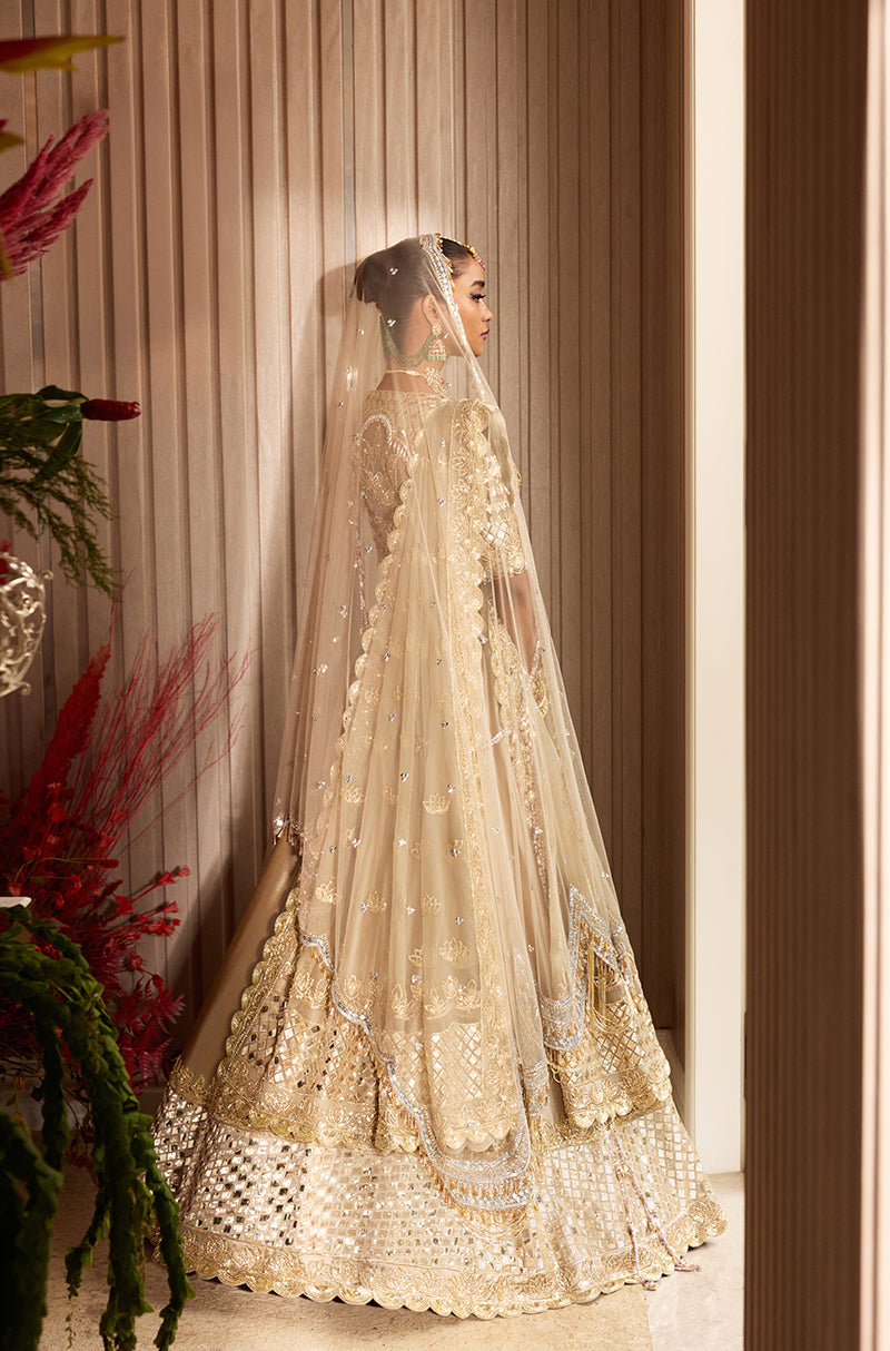Oyster Lotus Embroidered Lehenga Set