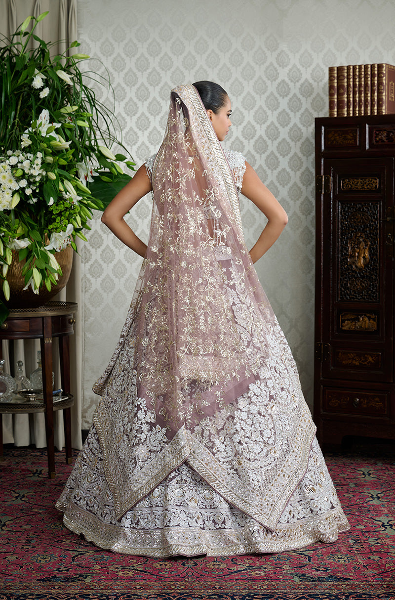 Lilac Mijwan Chikankari Embroidered Lehenga Set