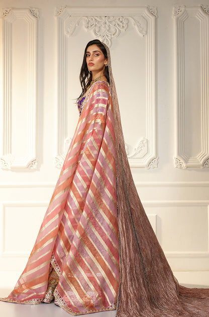 Purple Shikargah Brocade Lehenga Set