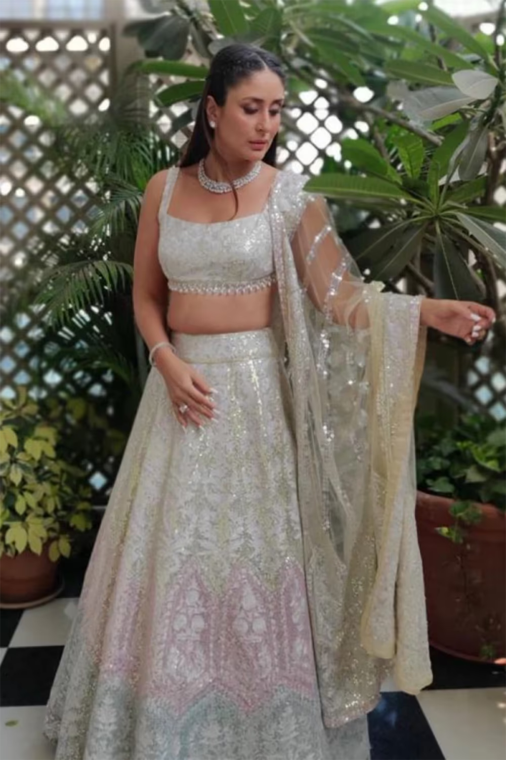 Kareen Kapoor Khan in our Three Tone Kashmiri Lehenga Set