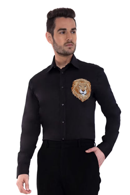 Black Shirt with Simba Motif