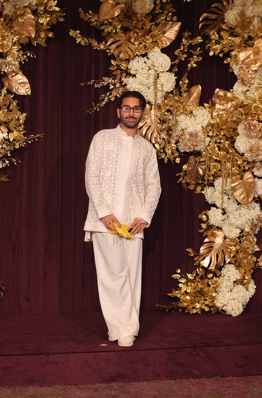 Orry in our Ivory Thread Embroidered Kurta Set