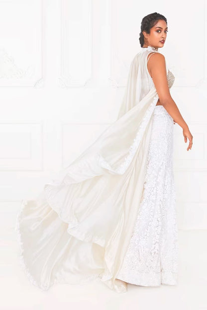 Ivory Mijwan Embroidered Sharara Set
