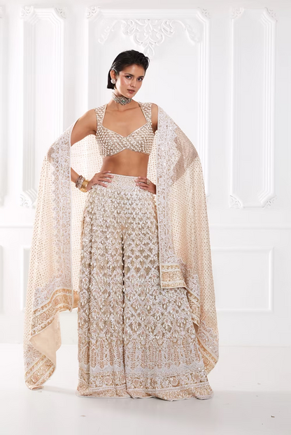 Ivory Mijwan Sequin Sharara Set