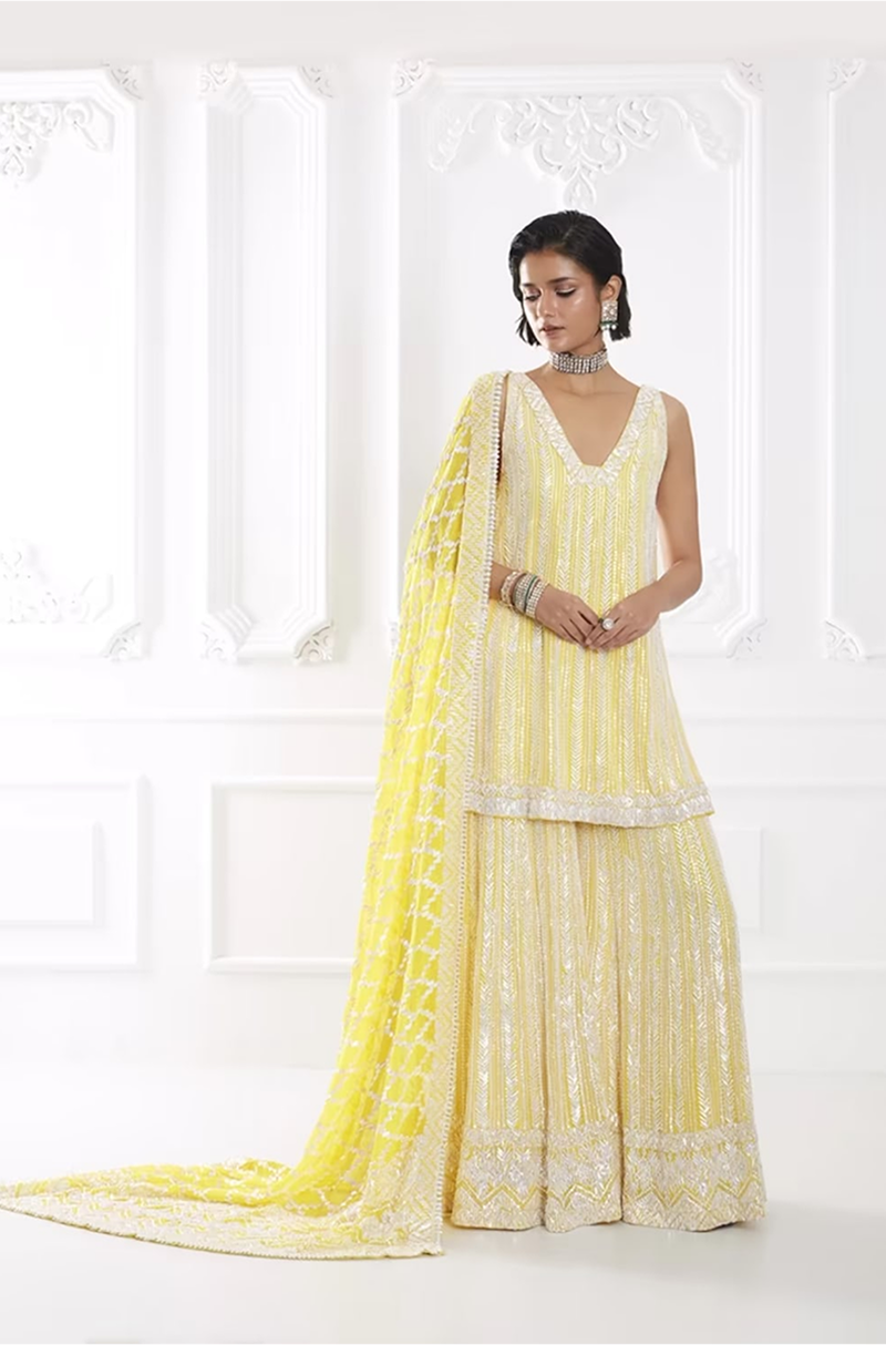 Sunny Yellow Taban Sequin Kurta Set