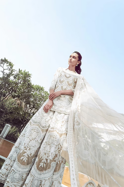 Beige Ivory Kashmiri Sharara Set