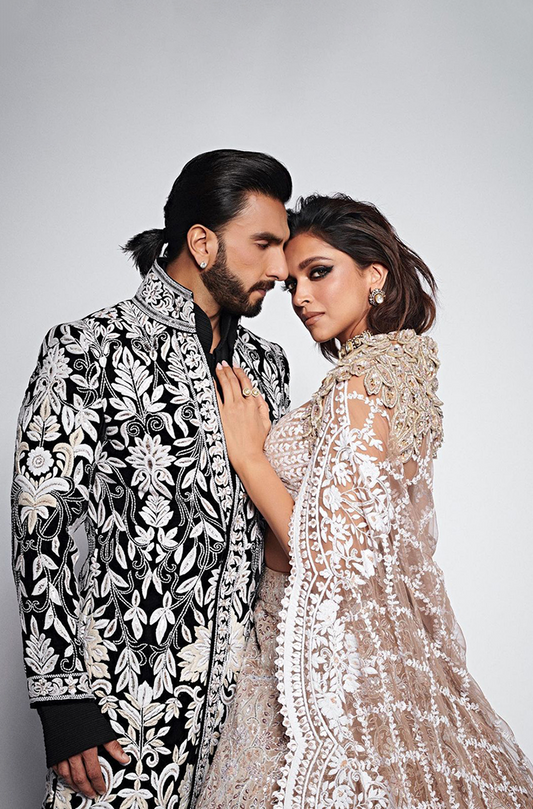 Ranveer Singh in our Black Thread Embroidered Sherwani Set