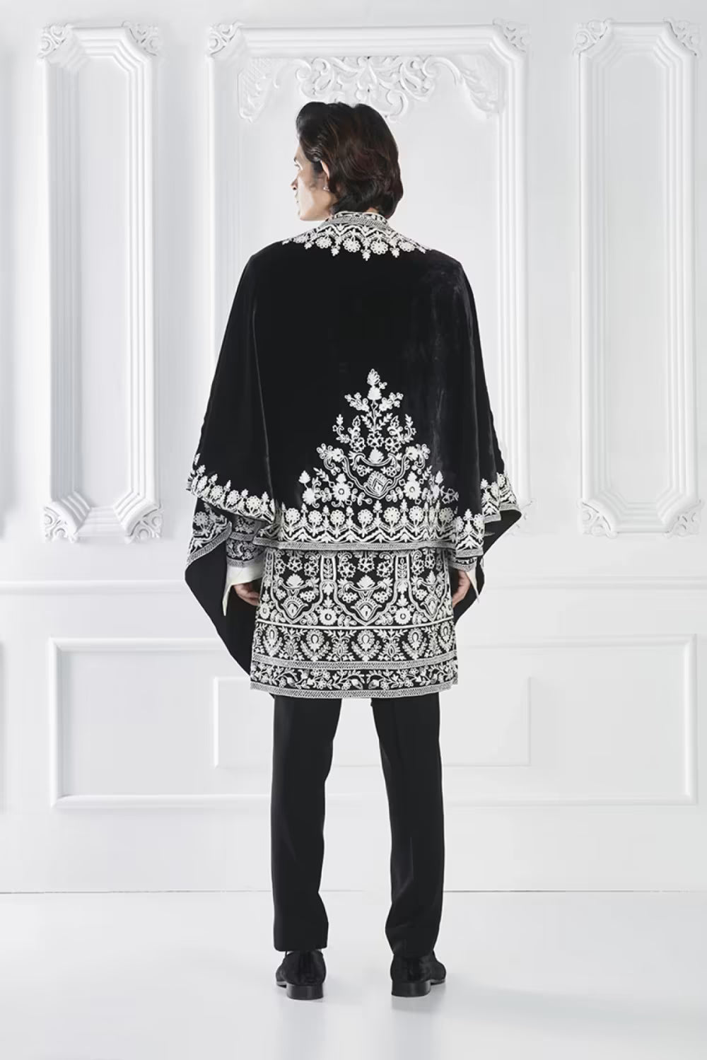 Black Dori Embroidered Sherwani Set
