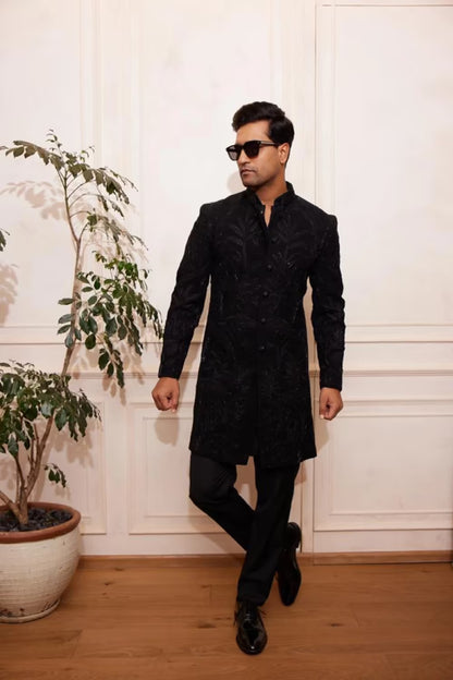 Vicky Kaushal in All Black Sherwani