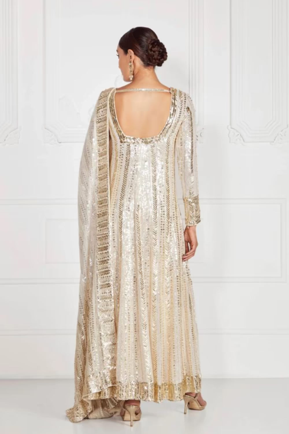 Ivory Embroidered Taban Anarkali Kurta Set