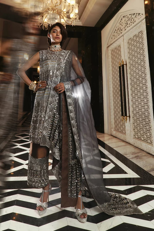 Oyster Silver Embroidered Kurta Set