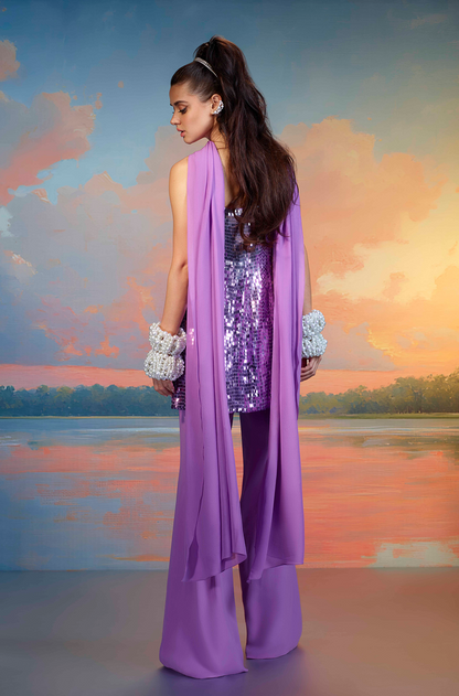 Lavender Sequin Kurta Set