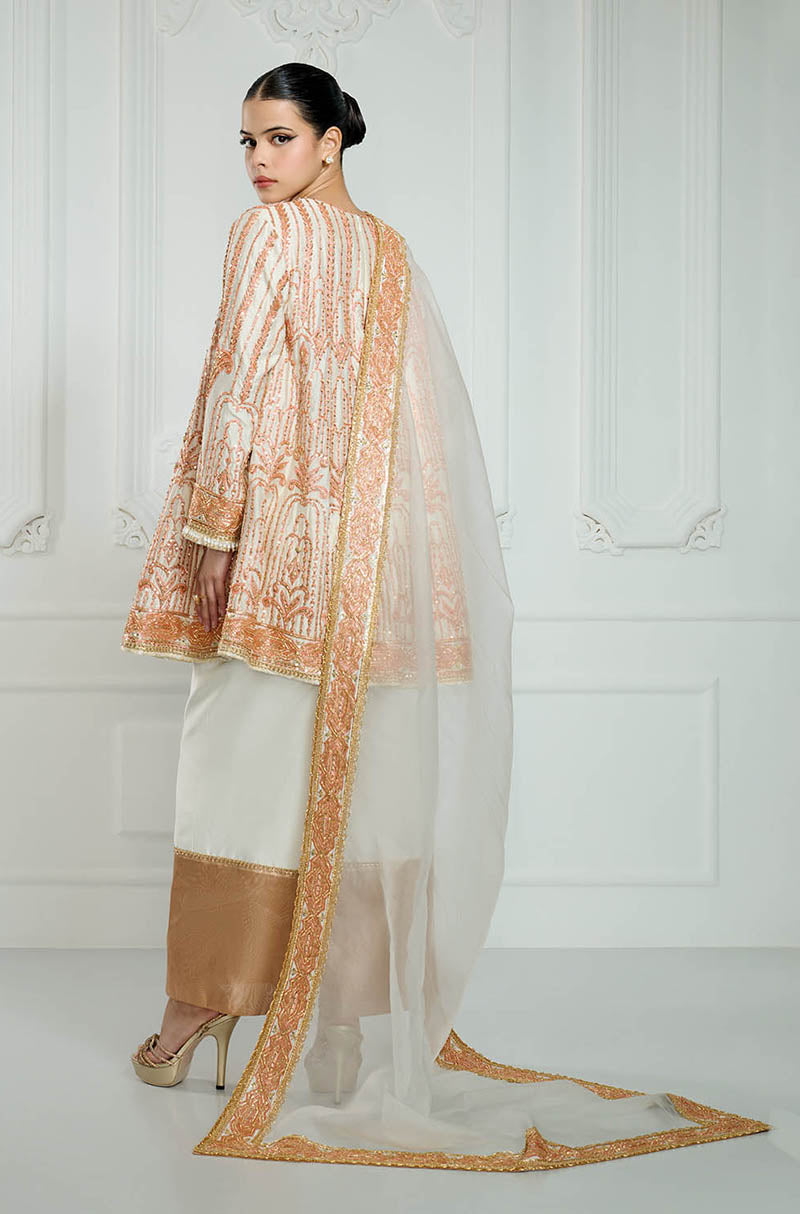 Badami Short Tilla Embroidered Kurta Set