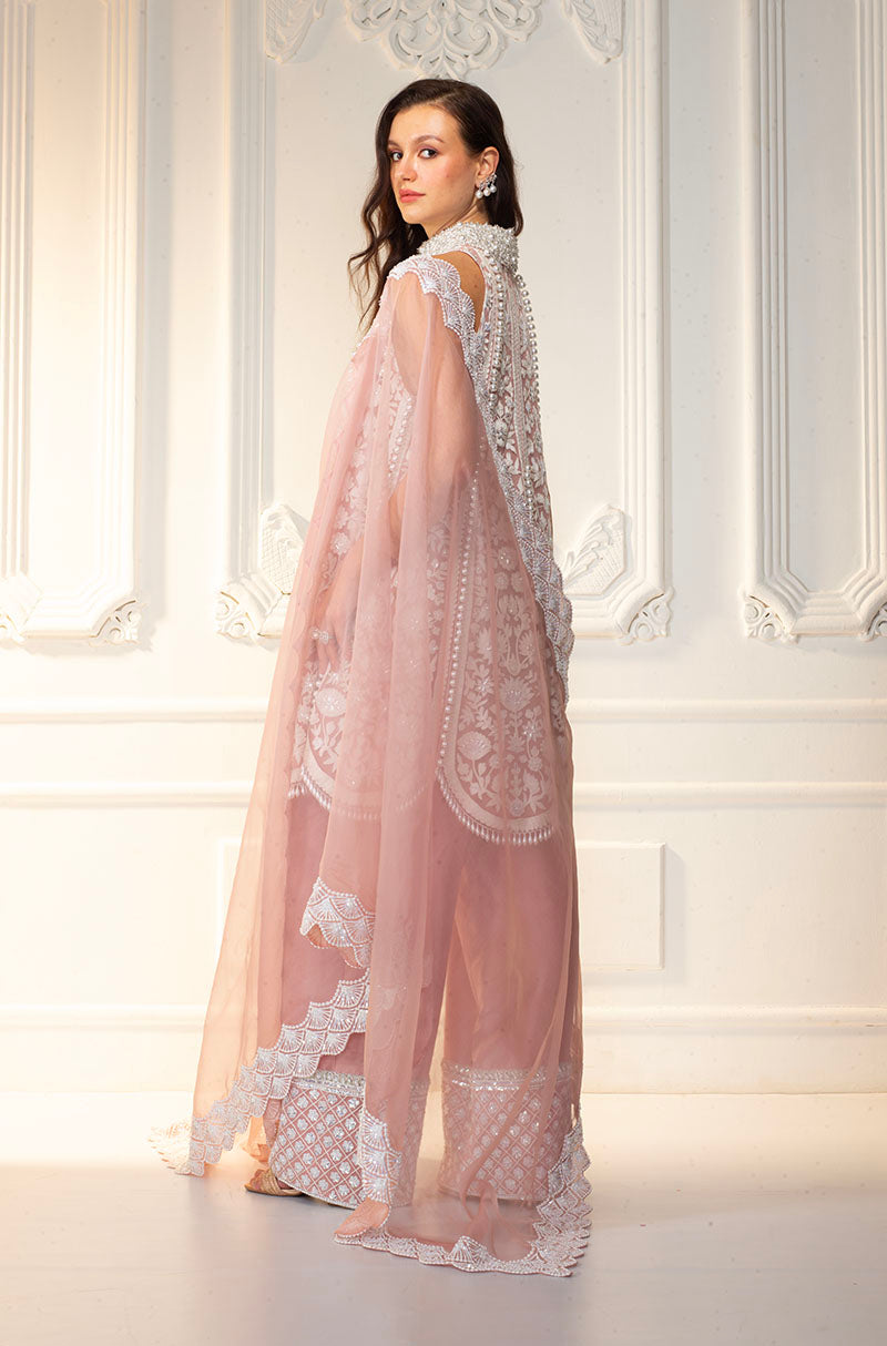 Pink Kashmiri Embroidered Short Kurta Set